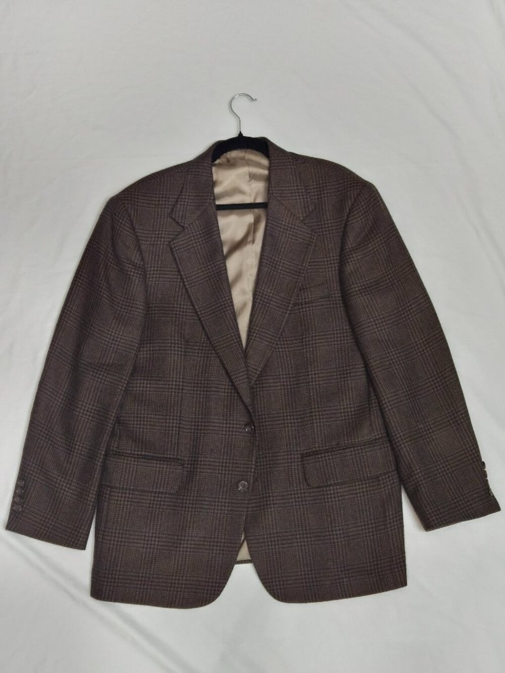 Oscar de la Renta Vintage Mens 42R Brown Tweed 100% Wool Blazer Sport Coat